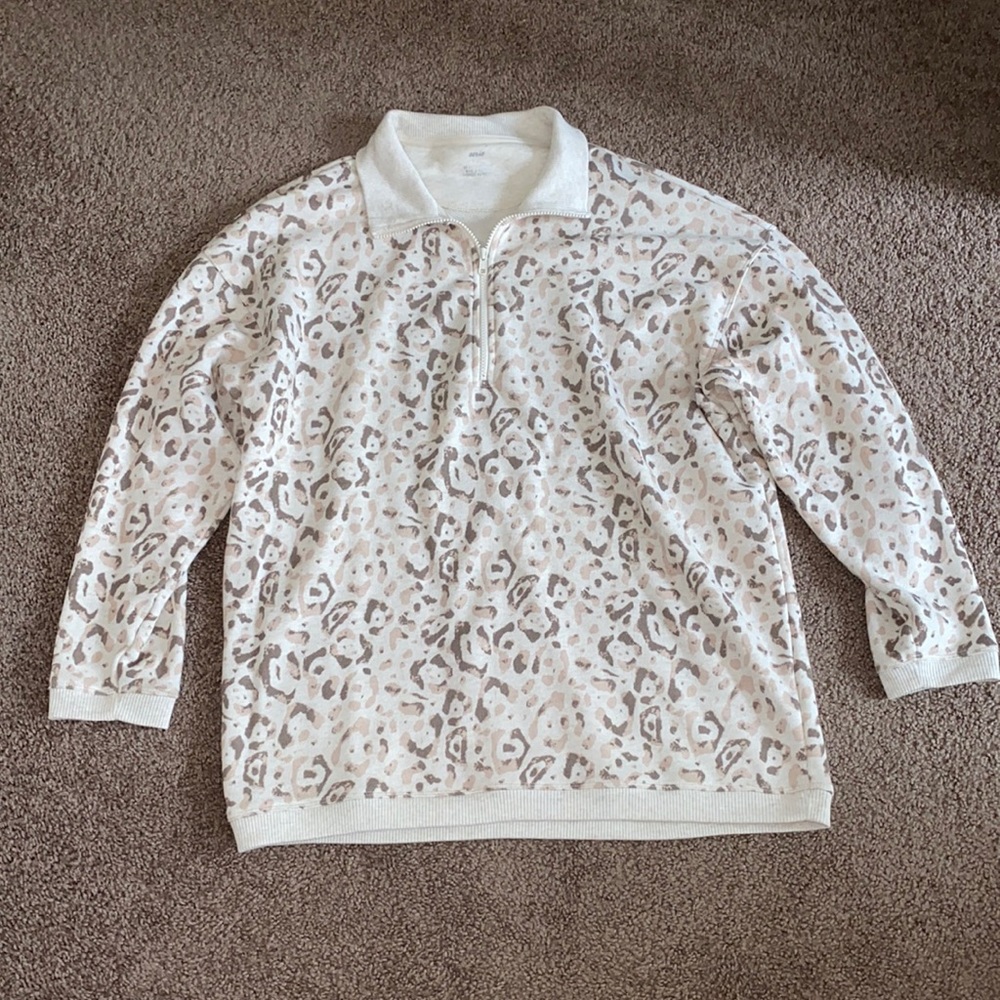 Aerie Oversized Leopard Print Sweatshirt